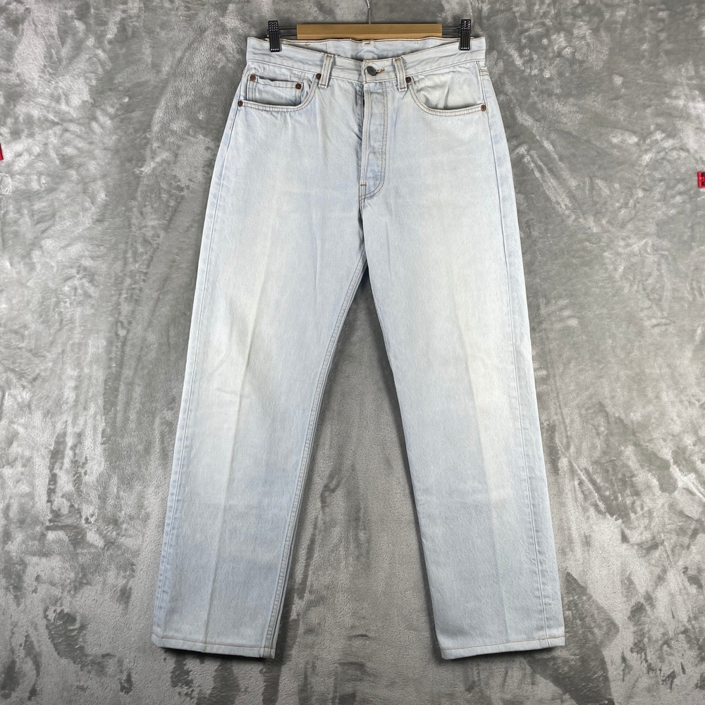 Vintage Levis 501 Jeans Mens FITS 30x29 Light Wash Made in USA 90s Button Fly